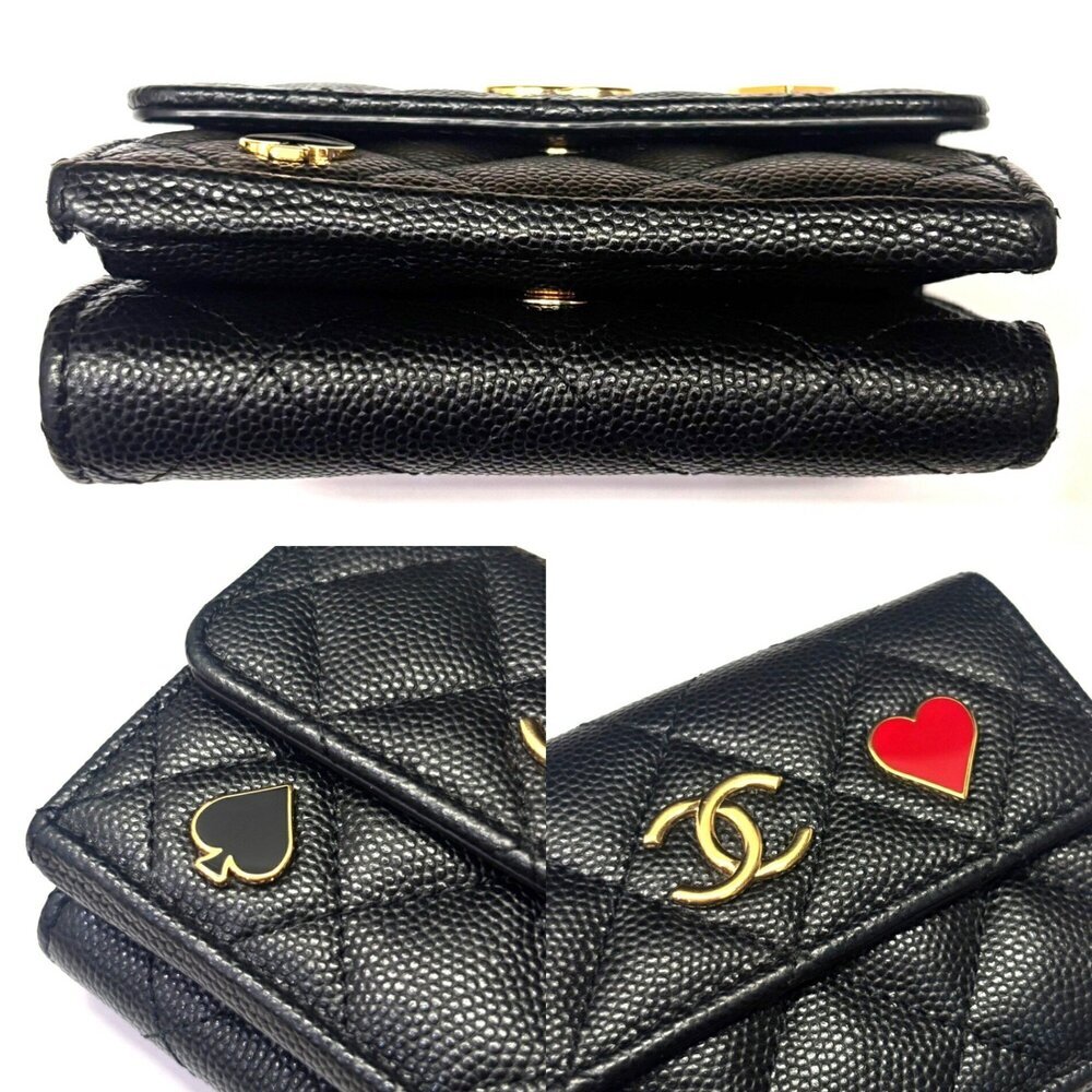 CHANEL Black Caviar Leather Heart Wallet - Picture 4 of 6